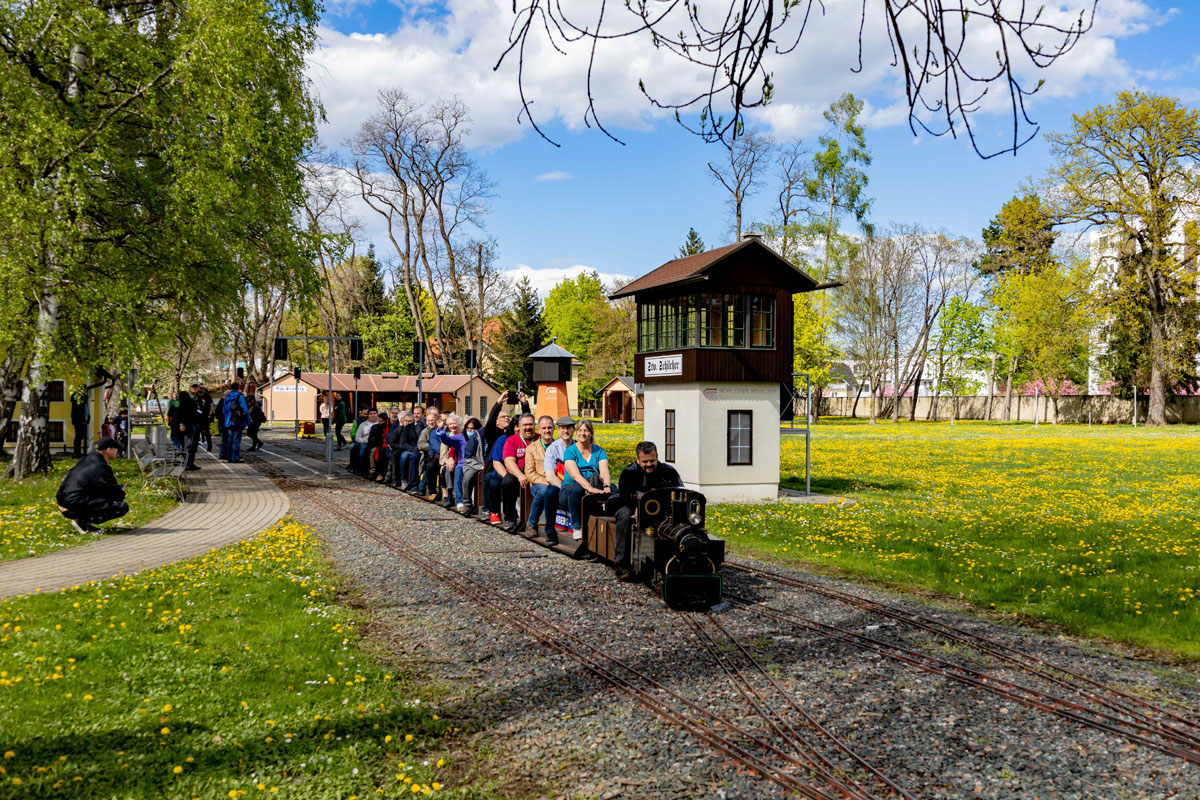 „AHN-Sonderzug“ auf der Strecke des Dampfbahnclubs (Foto: Martin Wolf)